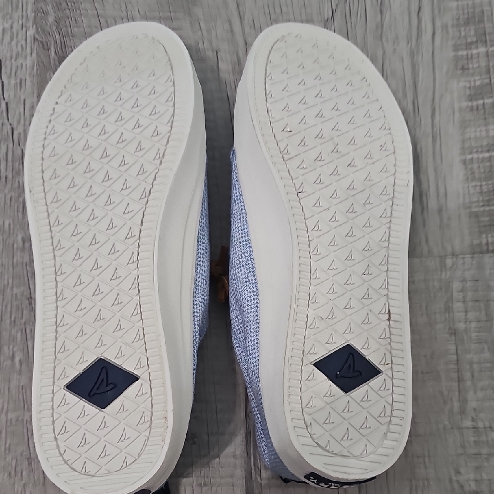 Sperry Light Blue Canvas Shoes with Brown Laces - Picture 4 of 5